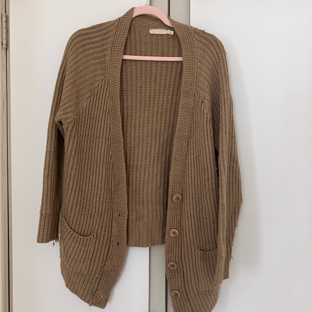 Pins & Needles Tan Knit Cardigan